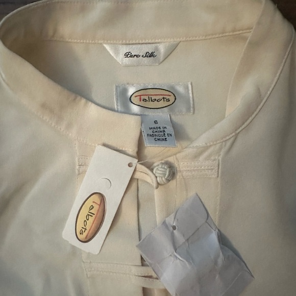 Talbots Pure Silk Mandarin Knot Blouse | Size 6 | NWT - Picture 3 of 3